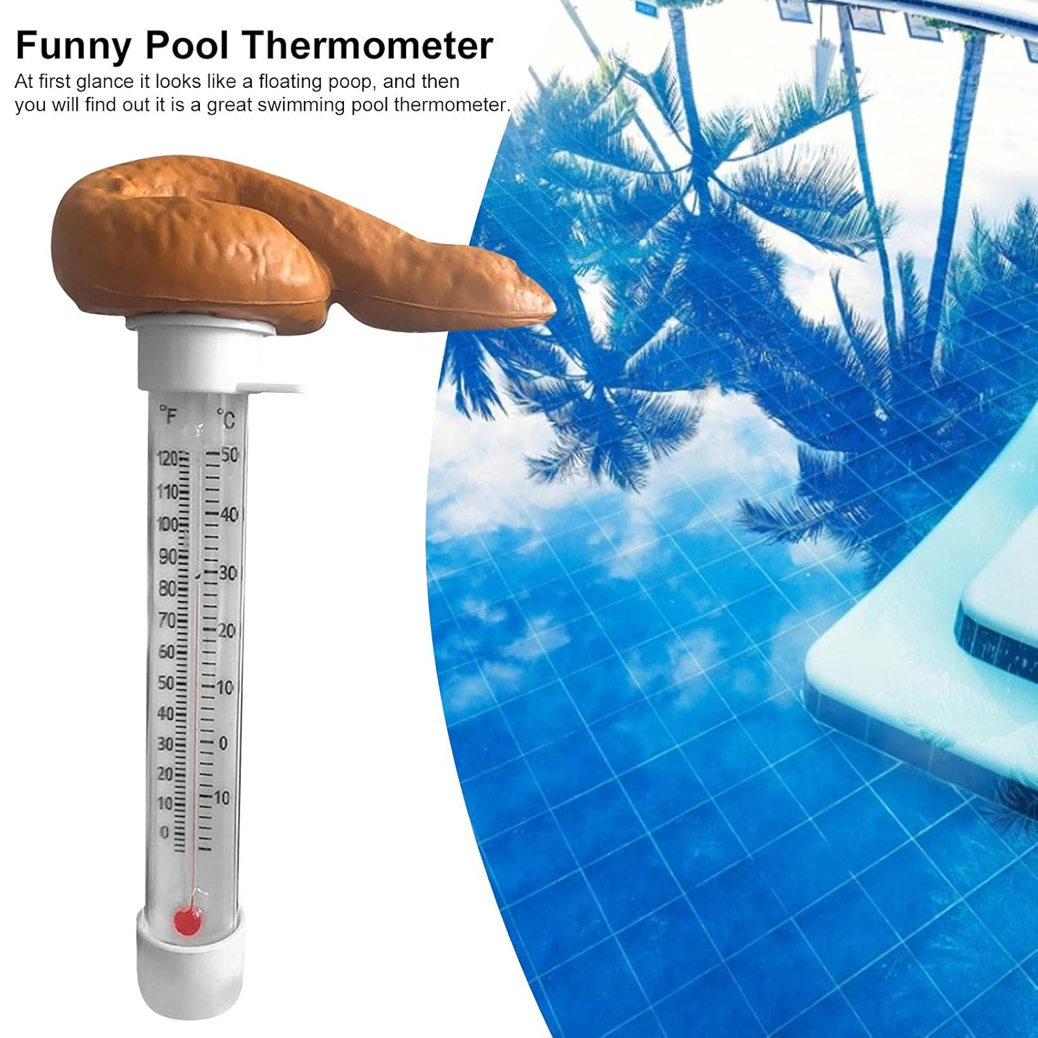 Seta-Au Funny Pool Thermometer, Floating Pool Thermometer for Outdoor Swimming Pools, Spas, Hot Tubs, Aquariums, Fish Ponds image number 1