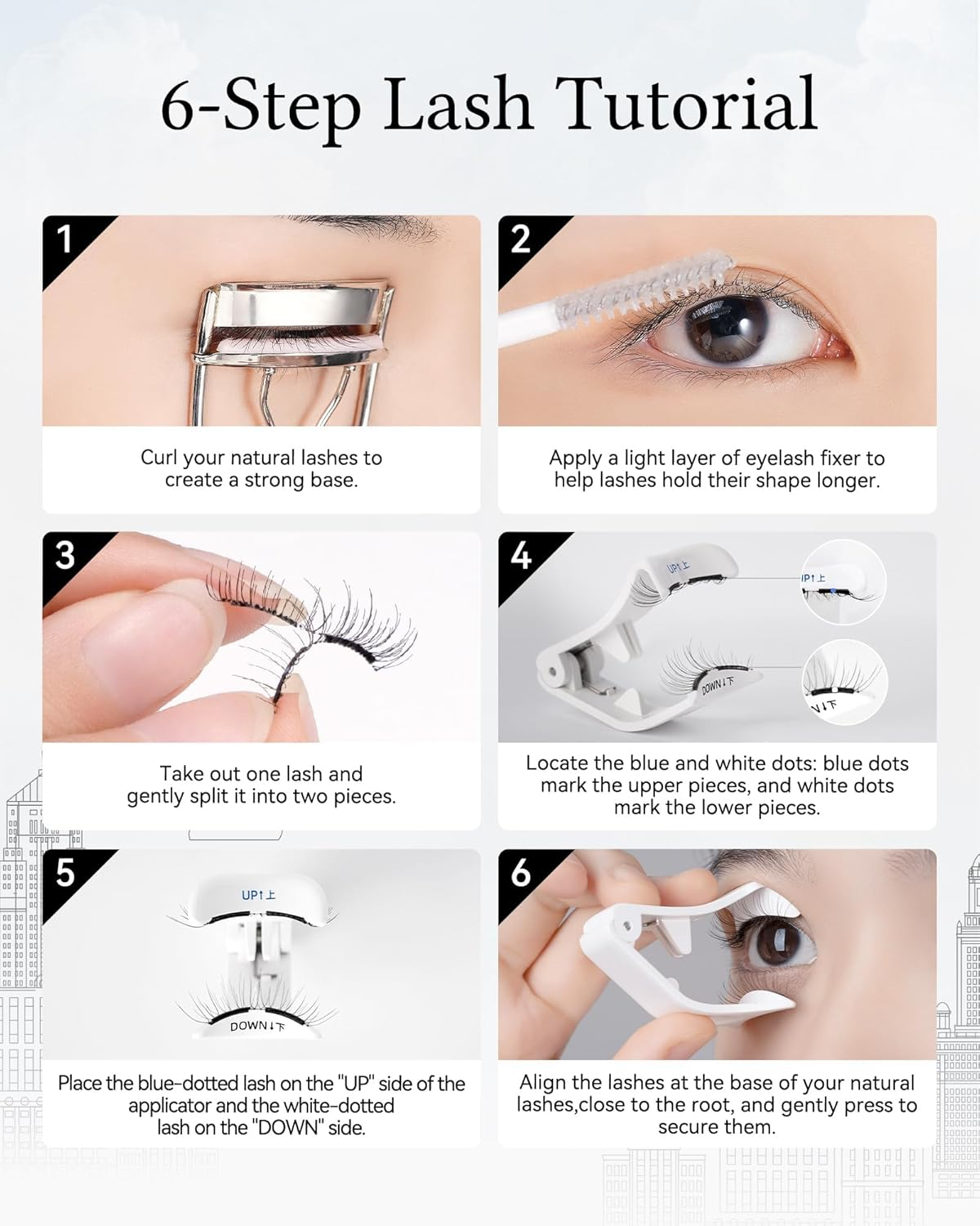 WOSADO Soft Magnetic Eyelashes Kit with Applicator, [No.17 Ice Black] Reusable Glue-Free Wispy Magnetic Lashes, Cruelty-Free False Lashes, Waterproof, Lightweight, Suit for Heavy Makeup image number 6