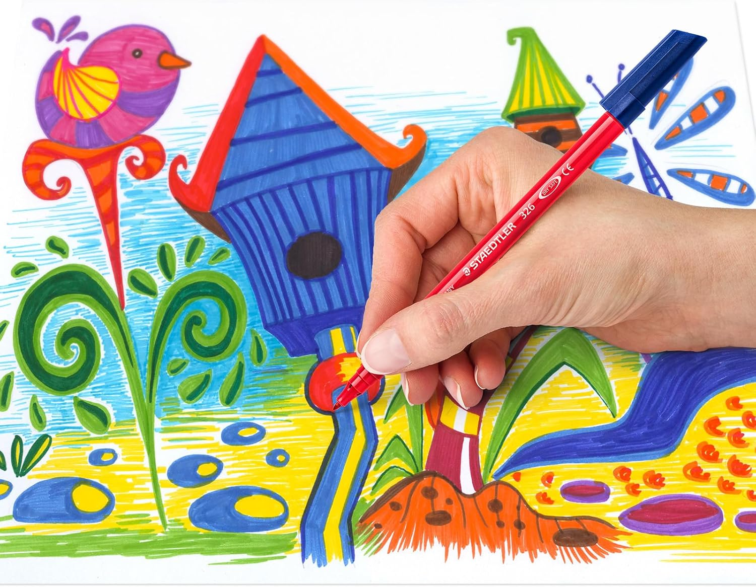 Staedtler Noris Fibre-Tip Pens 10-Pieces, Assorted image number 1