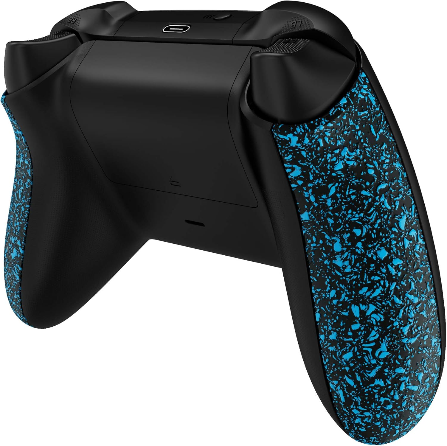 Extremerate Textured Green Back Panels, Comfortable Non-Slip Side Rails, 3D Splashing Handles, Game Improvement Replacement Parts for Xbox Series X/S Controller - Controller NOT Included
