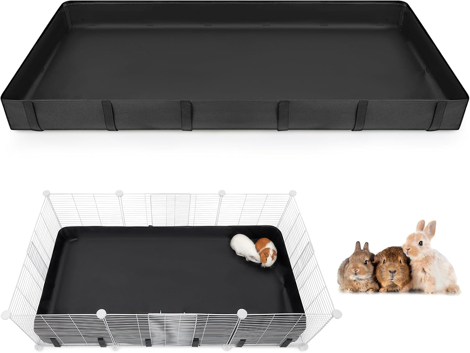 Waterproof Guinea Pig Cage Liner with Tarp Bottom for C&C Grids - Bedding for Bunnies, Hamsters, Rabbits - 56 * 28 Inches
