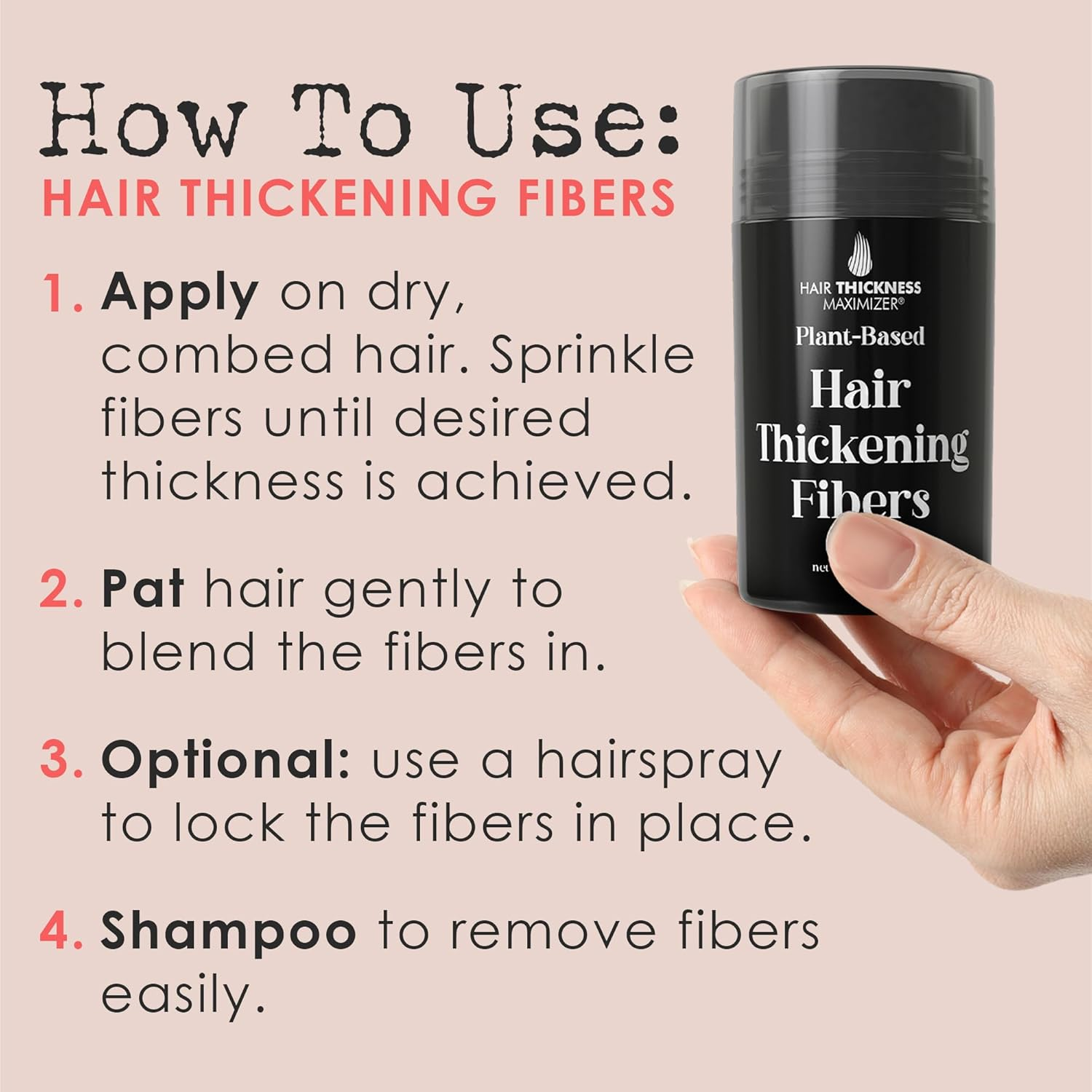 Hair Thickness Maximizer 2.0 - Safer than Keratin Hair Building Fibers with 2Nd Gen All Natural Plant Based Hair Loss Concealing Fillers for Instant Thickening of Thinning or Balding Hair (Black) - Dark Brown image number 5