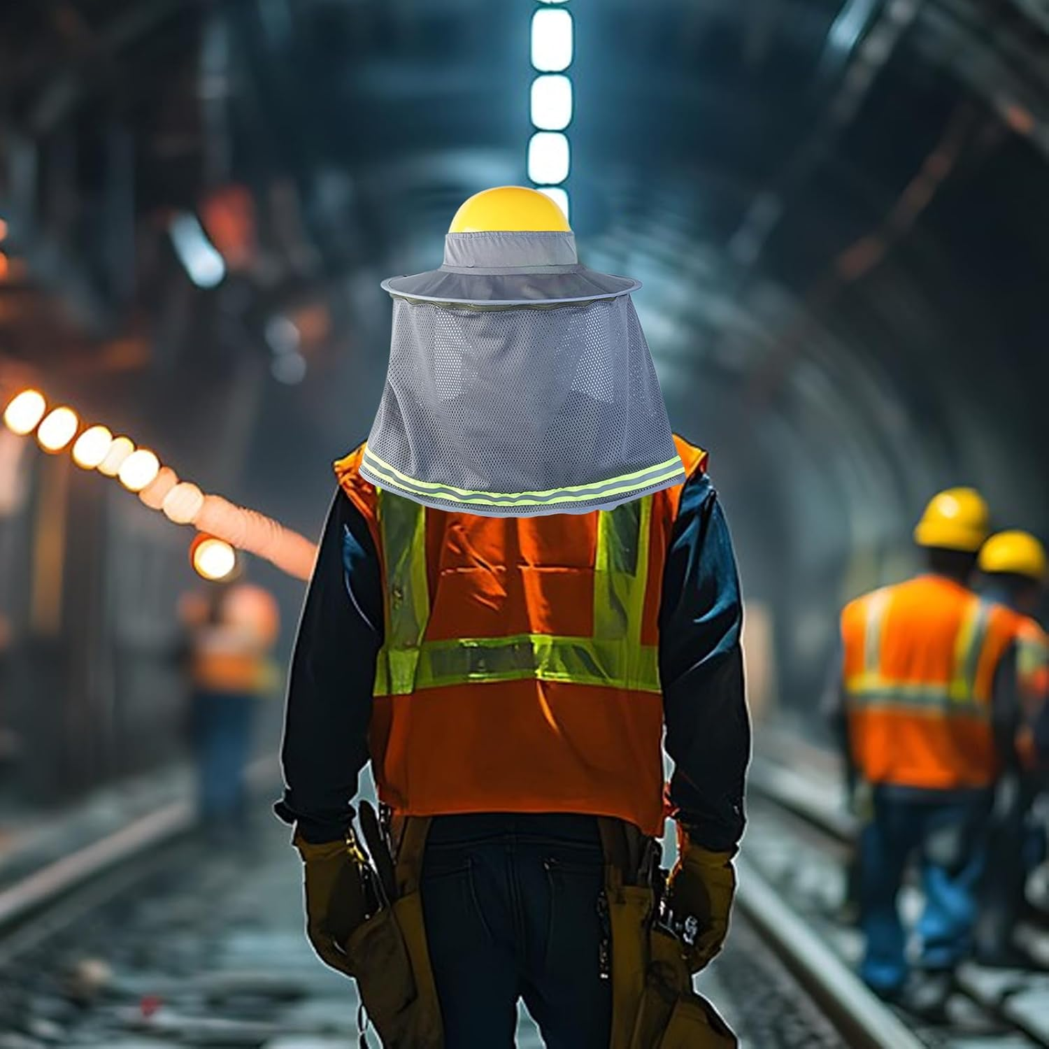 Frxib Hard Hat Sun Shade | Hard Hat Full Brim Guard Neck Shade Protector - Construction Workers Protector High Visibility Safety Helmets Accessories for Work Site image number 1