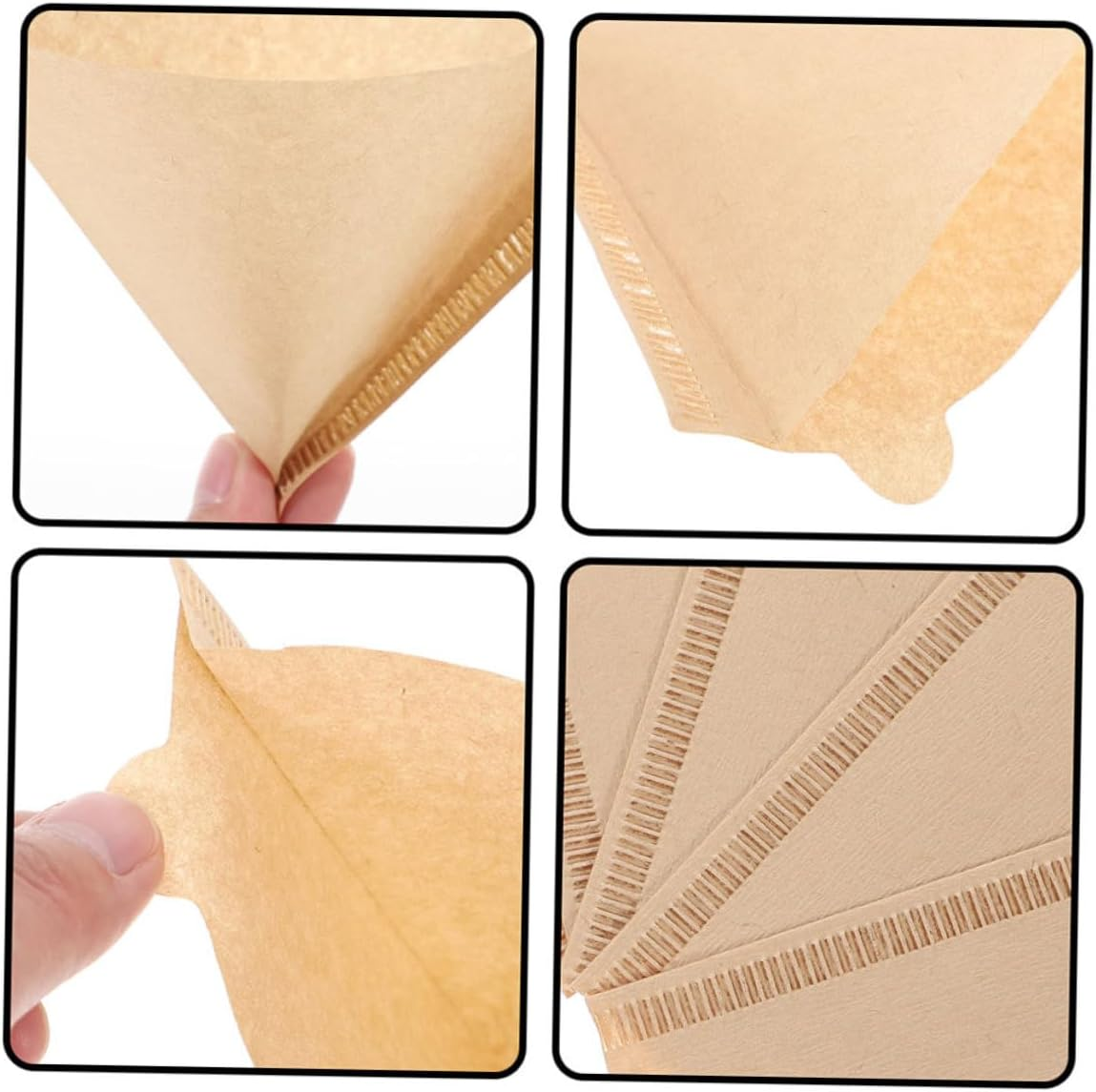 Espresso Cone Filters 100 Count Coffee Filter Cones Tea Filtering Paper for Home and Office - Khaki image number 6