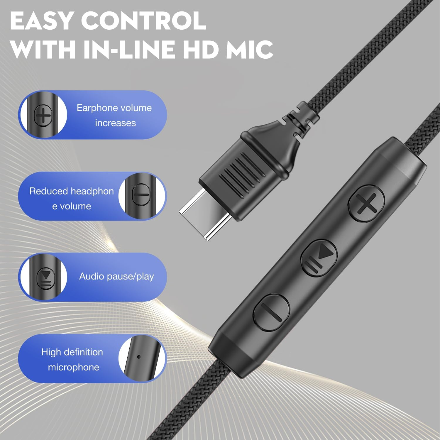 Upgraded USB Type C Wired Headphones, Foldable Over-Ear Headphones with Mic and Volume Control, Hi-Fi Stereosound for Adults/Teens/Toddlers/Tablets/Travel(Blue) - Red image number 2