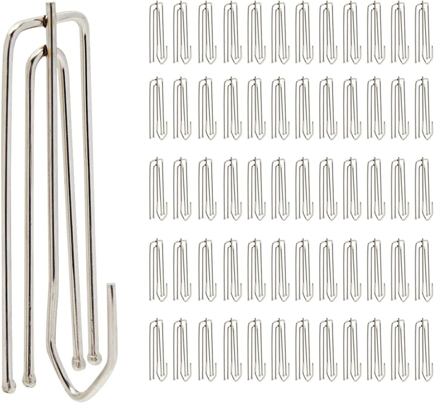 Umbrella Concepts 60Pcs 304 Stainless Steel Curtain Drapery Pleat Hooks 4 Prongs Pinch Pleat Clips Hooks image number 2