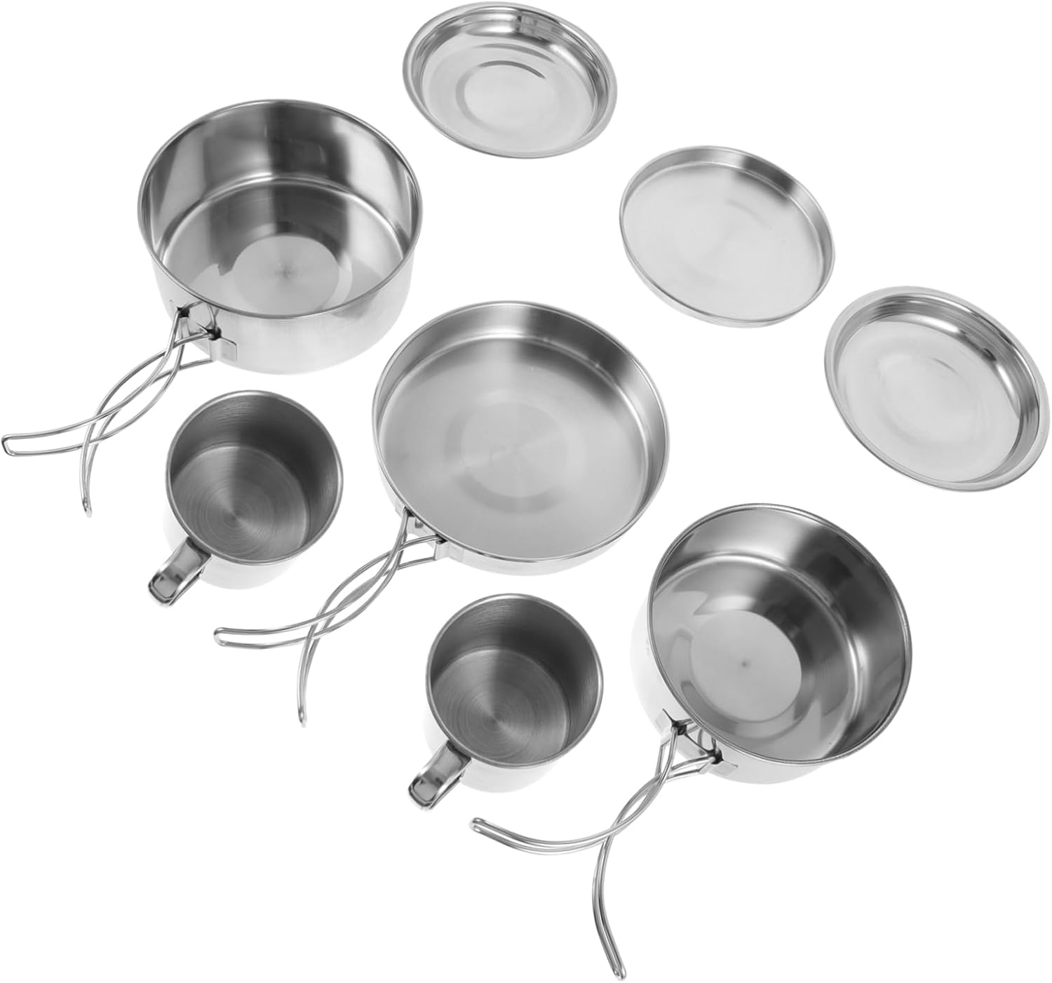 Camping Cookware 8-Piece Set Outdoor Cooking Utensils Portable Picnic Pan Set image number 3