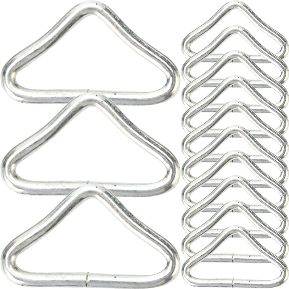 Kisangel Metal Trampoline D Rings, 30Pcs Triangle Trampoline Buckles V-Rings Springs Hooks Compact Parts Accessories for Galvanized Steel Replaceable Tool image number 4