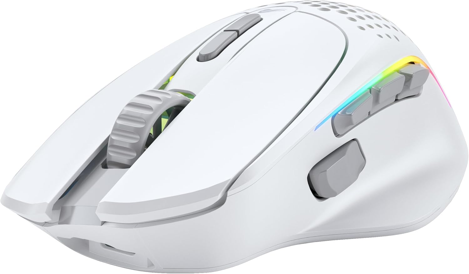 Glorious Gaming Model I 2 Wireless Gaming Mouse - Hybrid 2.4Ghz & Bluetooth, 75G Superlight, 9 Buttons (2 Swappable), RGB, PTFE Feet, MMO/MOBA/FPS, Long Battery Life, Side Thumb Rest - White image number 1
