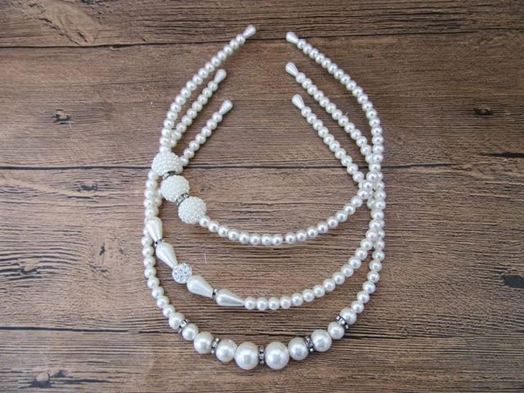 12Pcs Elegant Simulated Pearl Beaded Hairband Headband image number 2