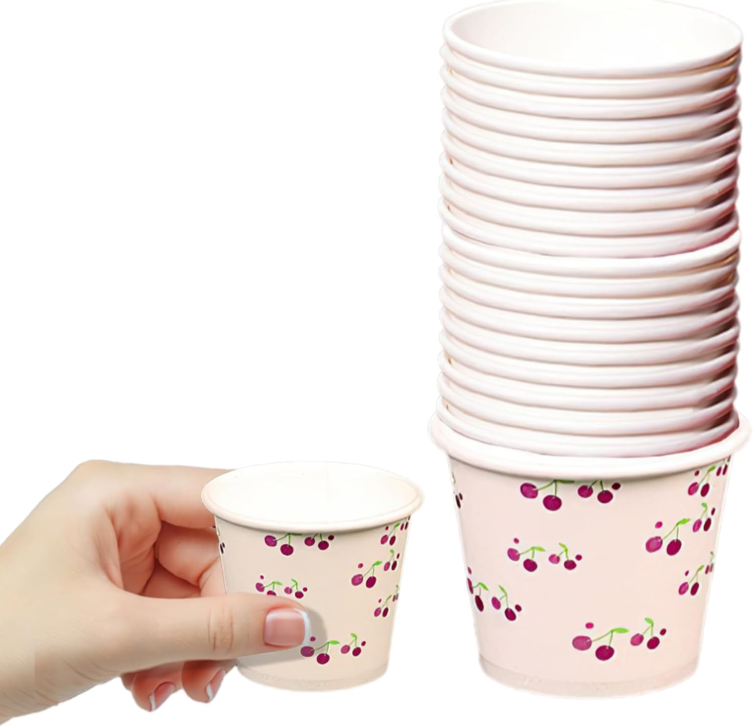 Homiliky 100Pcs 50Ml Multi-Use Handy Paper Cups, Stackable Mini Cups for Wedding, Birthday Parties, Beer Tasting, Snacks & Samples image number 5