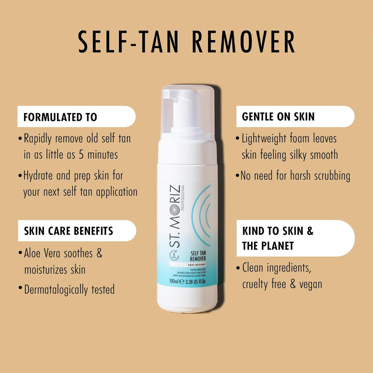 ST. MORIZ Professional Self-Tan Remover Foam | 100ML