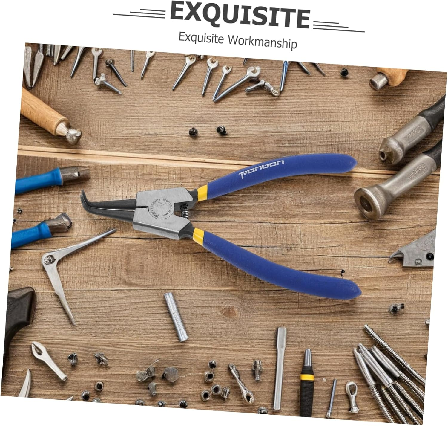 TEHAUX 2Pcs Circlip Pliers Internal External Retaining Ring Pliers Bent Nose Quick Installation and Removal for Mechanical Automotive Maintenance image number 3