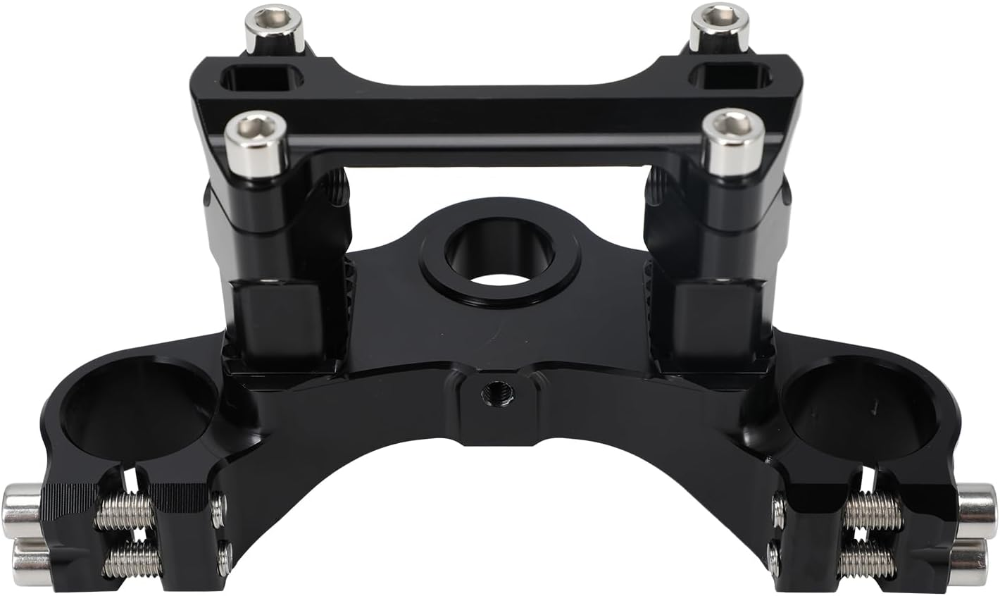 USTPO Motorcycle Top Triple Clamp 7/8" 22MM Upper Triple Tree Bar Mount with Risers Set CNC for KLX110 KLX 110 110L KLX110L 2002-2023 Black image number 4