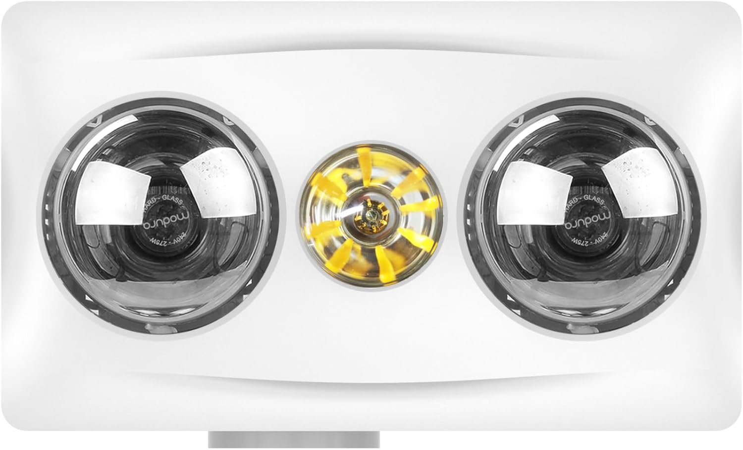 Modura Bathlux2 Bathroom 3 in 1 Unit Heater Fan Exhaust Light Infrared 2X275W Instant Heat (White)