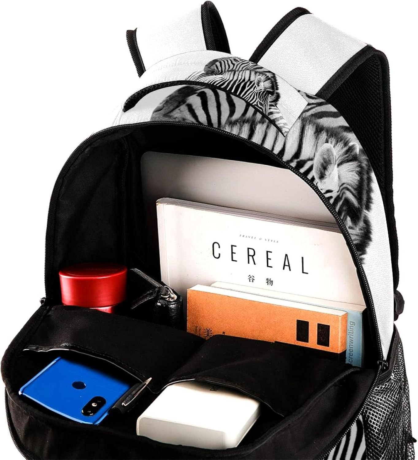 Zebra Backpack Students Shoulder Bags Travel Bag College School Tote Backpacks image number 1