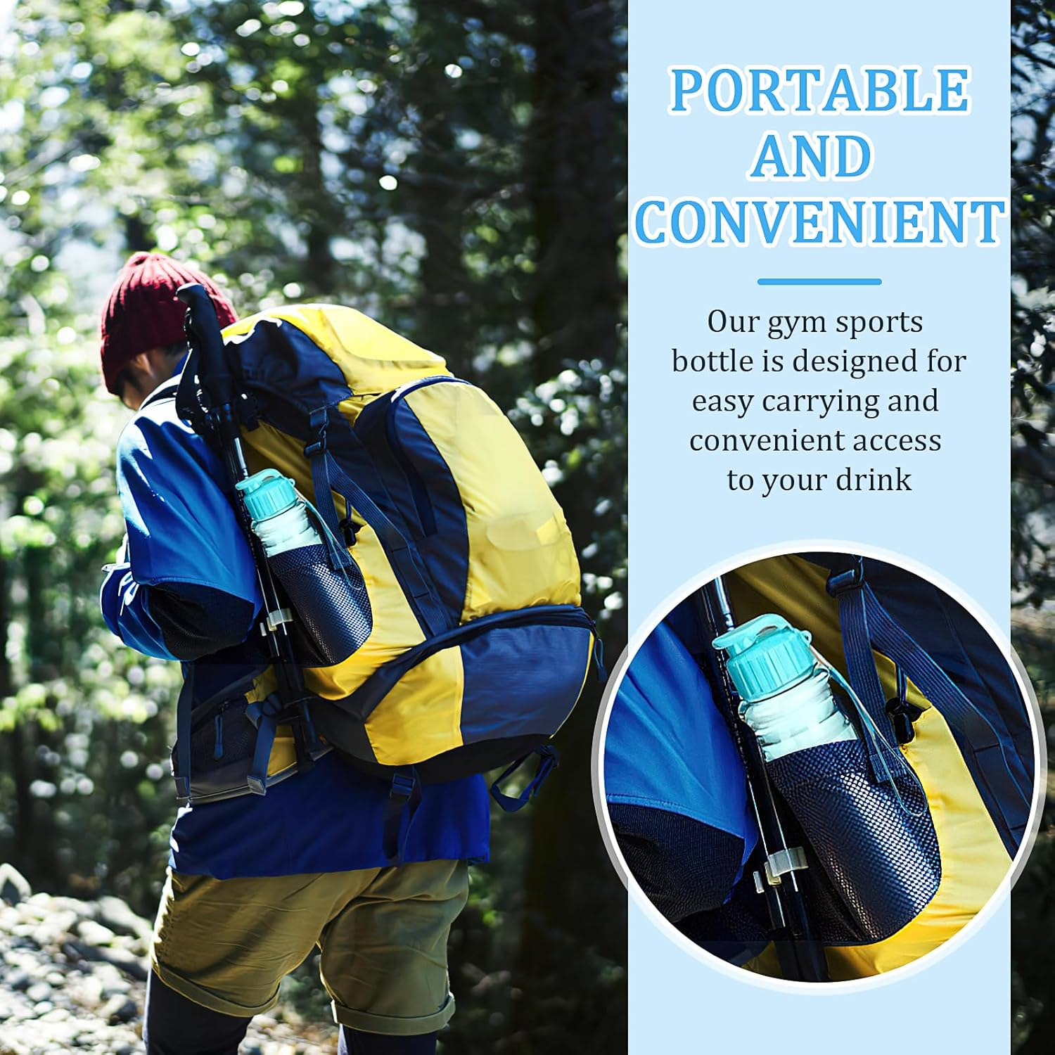 Water Bottles, 550Ml Sports Water Bottle, Shaker Bottle, Reusable Drinking Bottle with Flip Top Lids & Lanyards, Leakproof, BPA Free for Classrooms Gym Outdoor Sports Travel image number 1