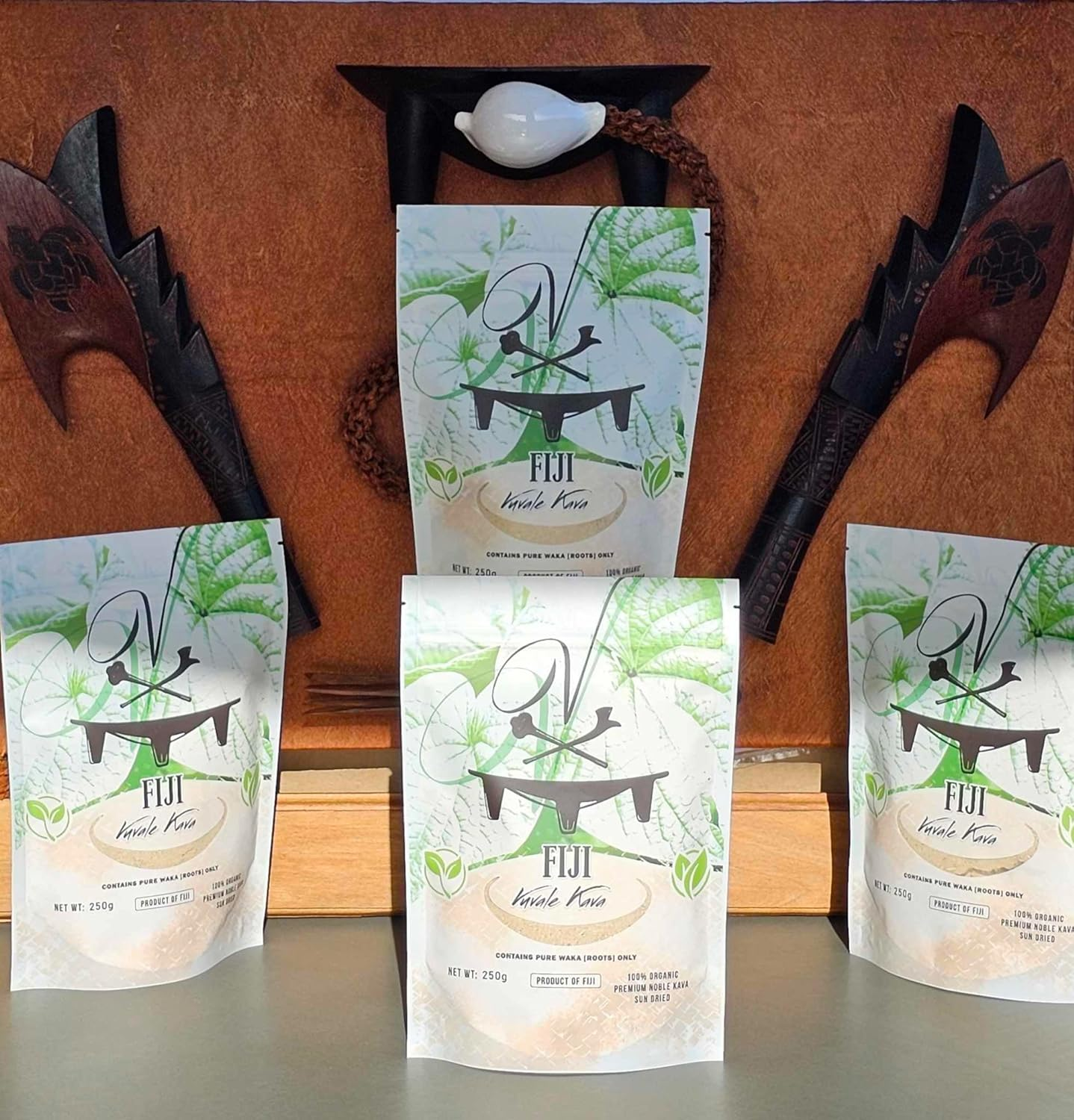 Fiji Vuvale Kava - Premium Noble Kava! Traditional Grind: 100% Organic, Fijian Root [Waka] Powder - 250G