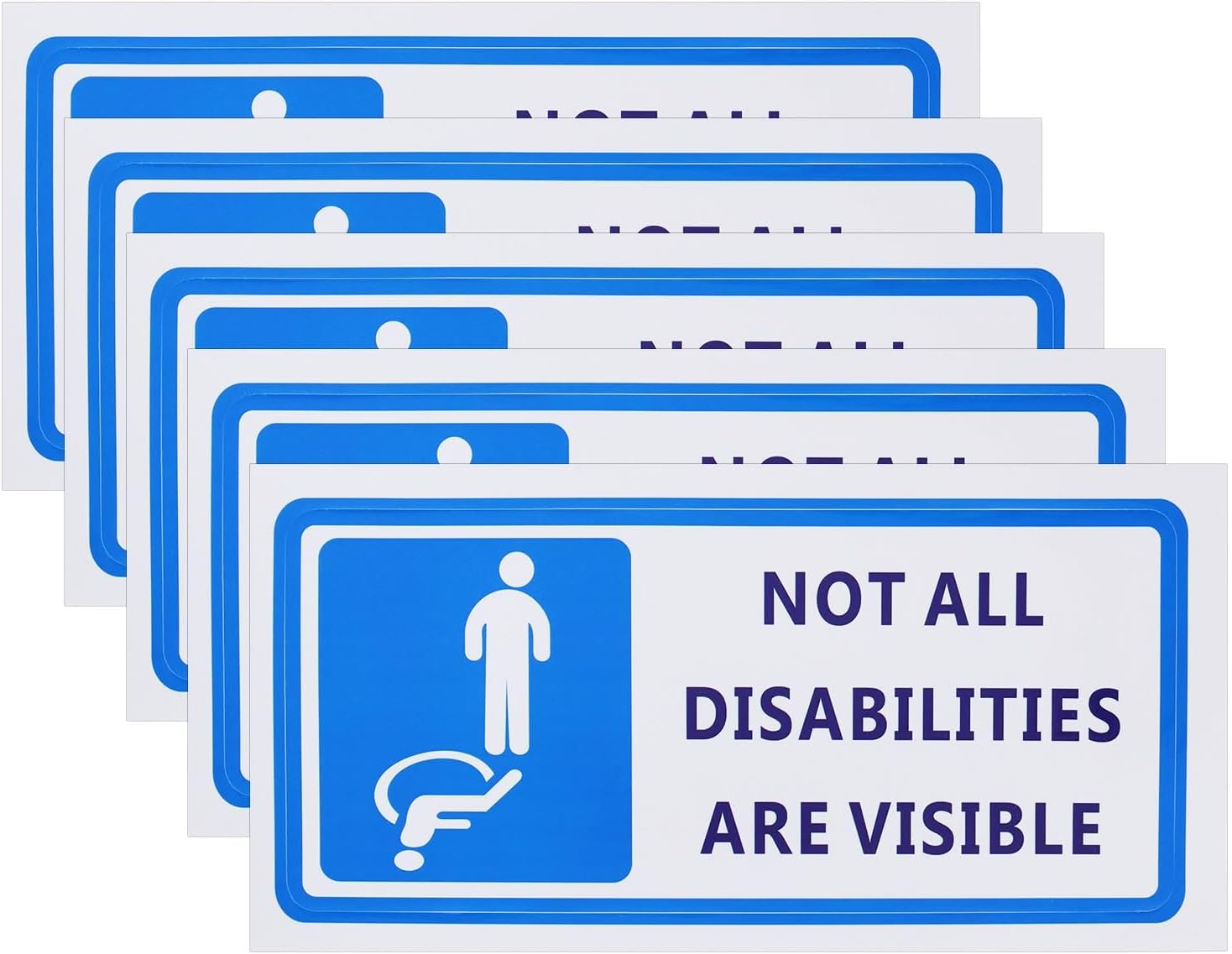LT Easiyl 5PCS Warning Sign NOT All Disabilities Are Visible Sticker Large Sticker 90Mm X 200Mm for Transport and Public Safety Disabled Car Stickers image number 6