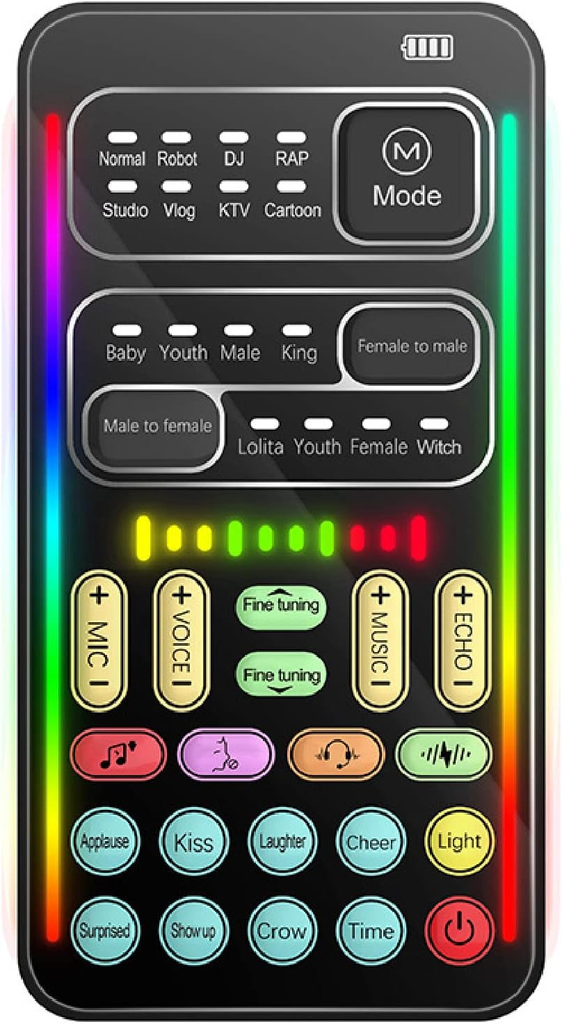 Voice Changer for Xboxone Switch Phone Computer PC Laptop, Handheld Mini Microphone Voice Disguiser Modulator, Adults Kids, 8 Sound Effects Machine