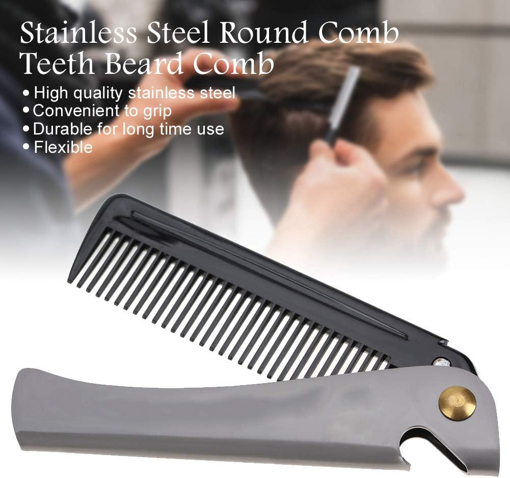 Kooingtech Men'S Beard Comb, Folding Comb, Portable Pocket Comb, Stainless Steel Comb, Folding Beard Comb for Hairdressing Salon and Household image number 4