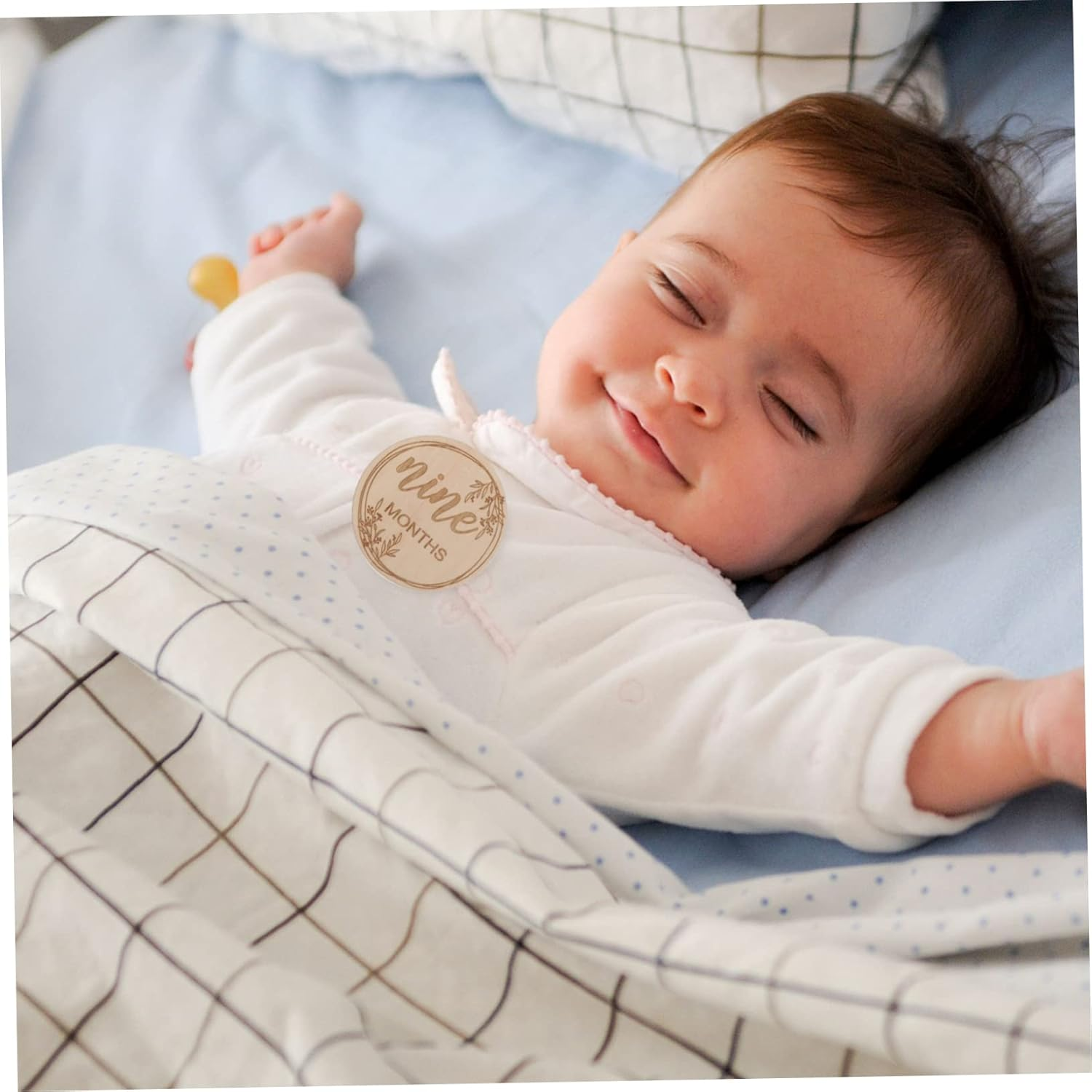 Milisten 1 Set Milestone Cards Wooden Growth Cards for Newborn Photography Creative Birth Announcement Props Chic Design for Unique Growth Album Safe and Reusable