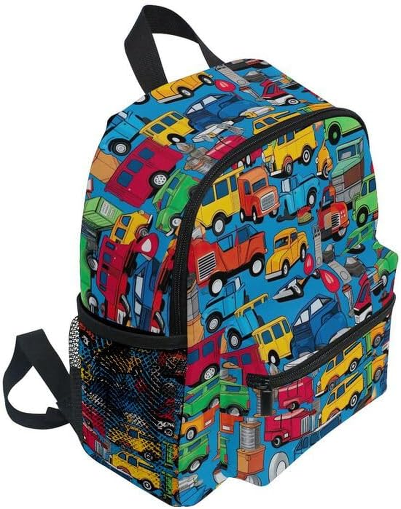 ODAWA Kids Backpacks with Name Tag, Cute Vehicles 12 Inch Backpacks for Boys Girls, Pre School Backpack for Boys image number 2