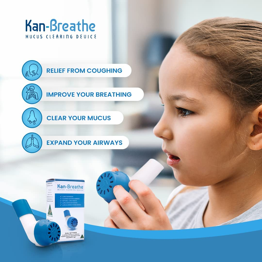 KAN-BREATHE Natural Lung Exerciser & Mucus Removal Device - Naturally Clear Mucus, Improve Lung Capacity with This OPEP Respiratory Breathing Exercise Device - Made in Australia image number 3