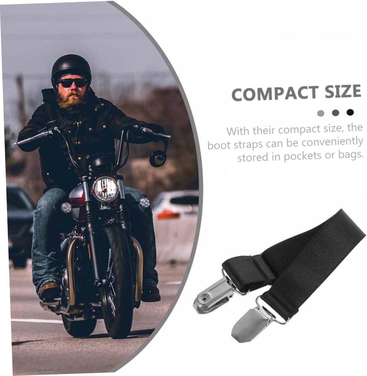 5Pcs Adjustable Elastic Boot Straps for Cycling and Motorcycle Riding Black Anti-Slip Pant Leg Clips Lightweight Multi-Purpose Ankle Straps for Women and Men Secure Fit for Outdoor image number 6