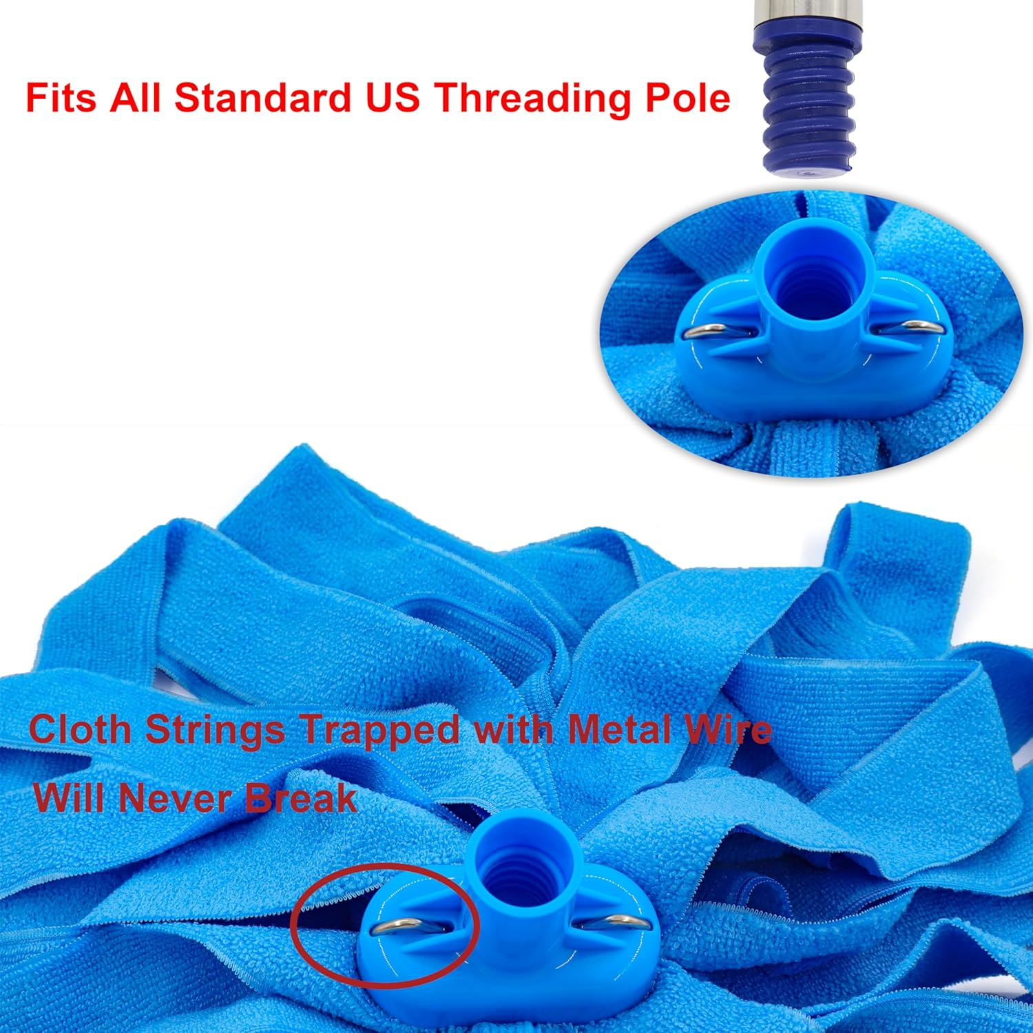 Microfiber Mop Head Replacement Compatible with All Standard US Threading Pole (1)