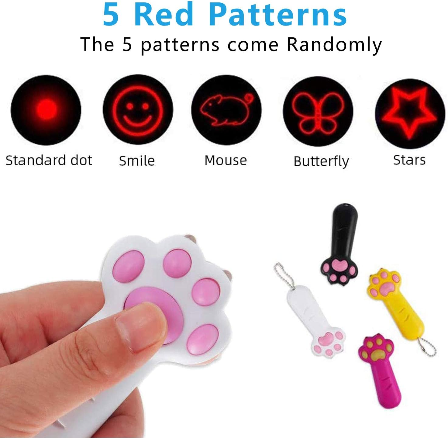 Interactive Cat Toy for Indoor Catch Exercise - Pet Dog Funny Kitten Wand for Chasing and Playing (White) image number 2