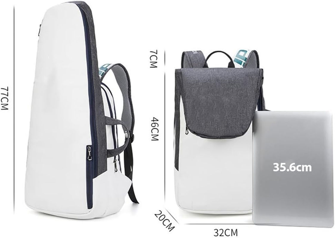 MTSDM Tennis Racket Backpack, Tennis Backpack, Tennis Bag Backpacks, White Badminton Sports Bags, Tennis Bag Holds 2 Rackets, Professional Tennis Bags