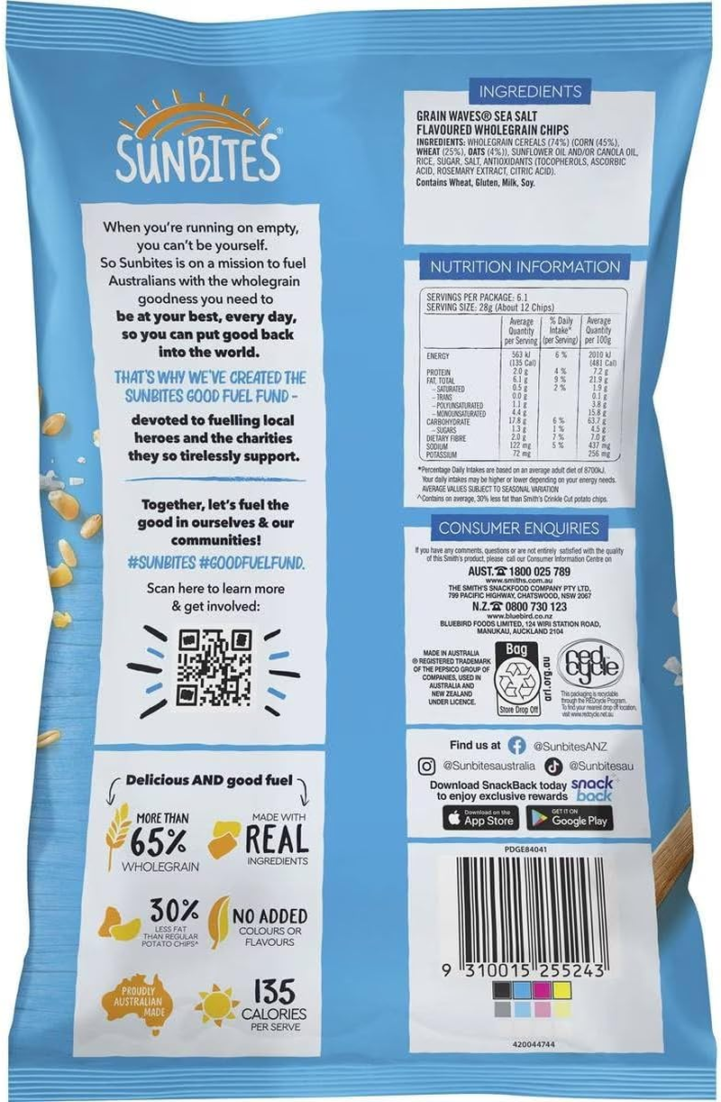 Grainwaves Wholegrain Chips Share Pack Sea Salt 170G