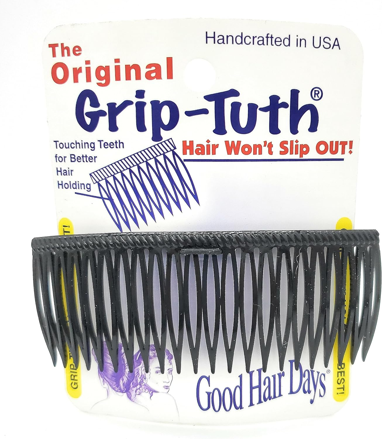 Good Hair Days 4 Inch Grip-Tuth Frenchy - Black