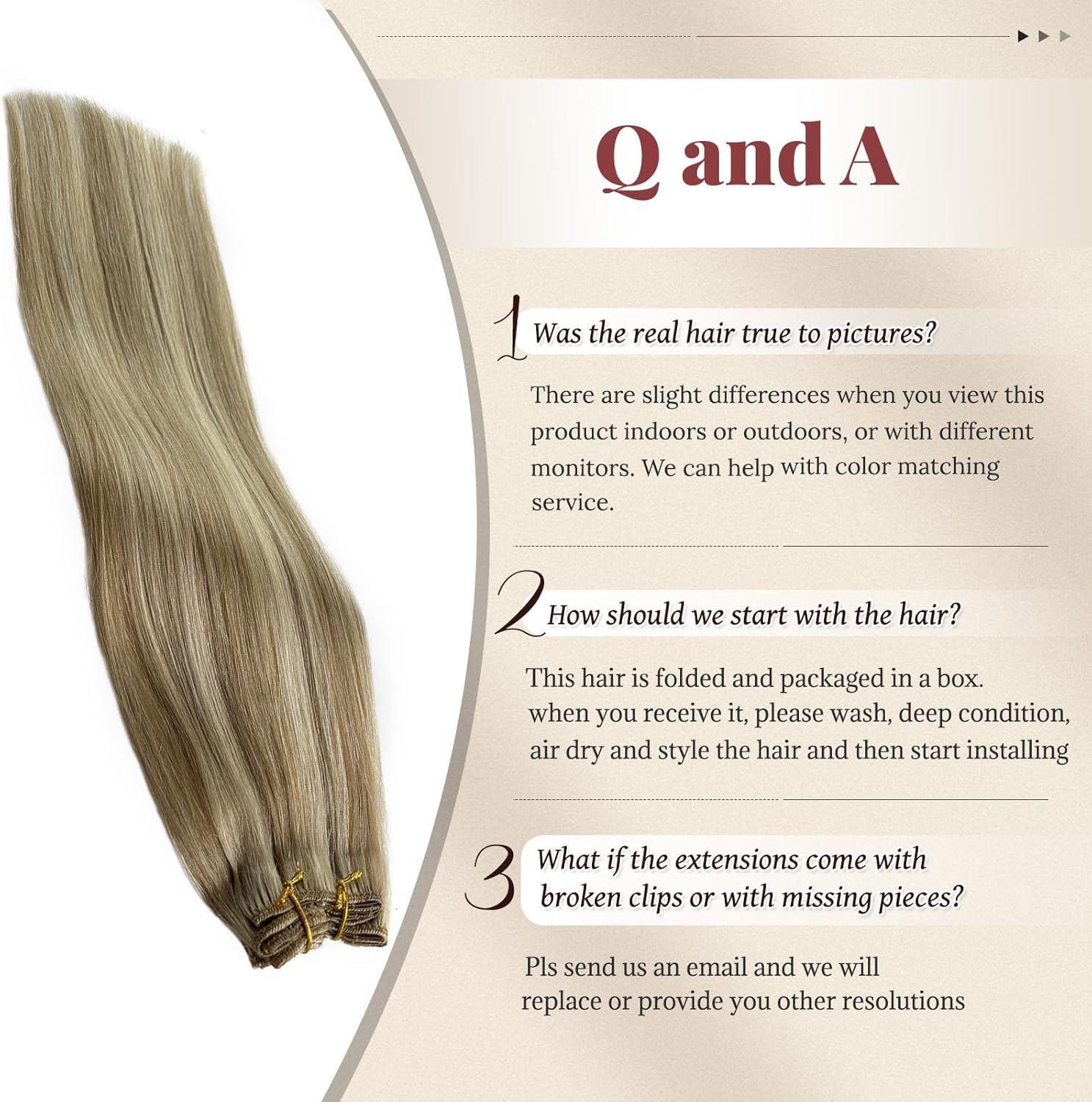 Hair Extensions Clip Ins Remy Human Hair Beige Blonde with Bleach Blonde Clip in Human Hair Extensions for Women 70Grams(18/613, 15") image number 6