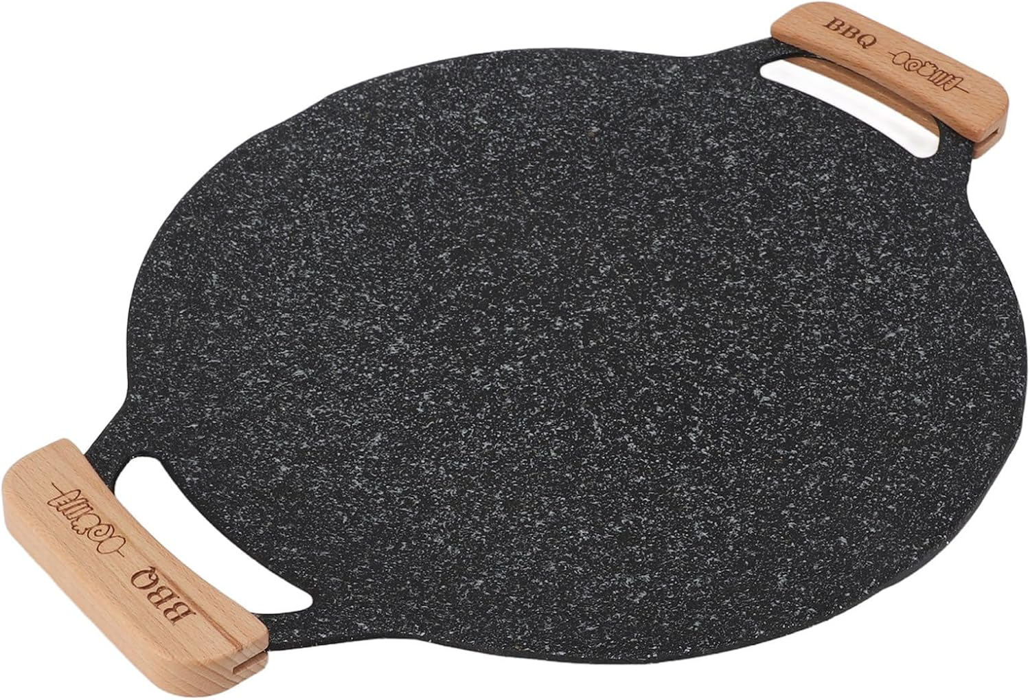 Korean BBQ Grill Pan, Nonstick round Griddle Grill Pan, Portable round Cast Iron Skillet with Handle, Multifunctional Stove Plate for Meats, Pancakes, Korean Grill Pan For image number 3