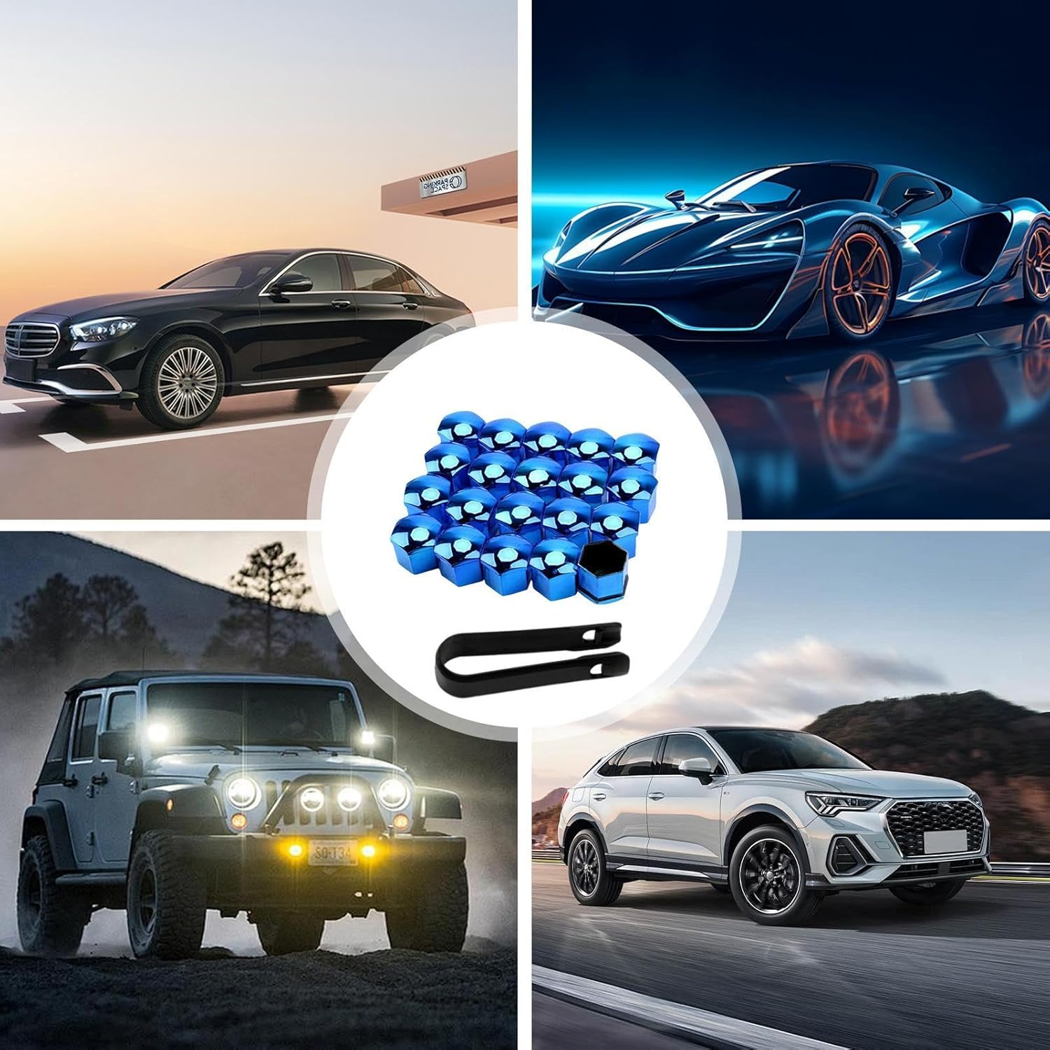 Car Tire Nut Caps,Wheel Bolt Nut Covers Caps Set | Tire Nut Covers with Removal Tool, Replacement Dust, 17Mm 19Mm 21Mm, Car Wheel Decoration image number 4