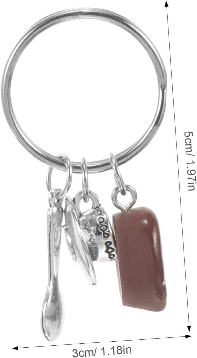 COSMEVIVI Cute Coffee Bean Keychain for Coffee Lovers Vintage Key Ring Carabiner Keychain Men Women image number 4