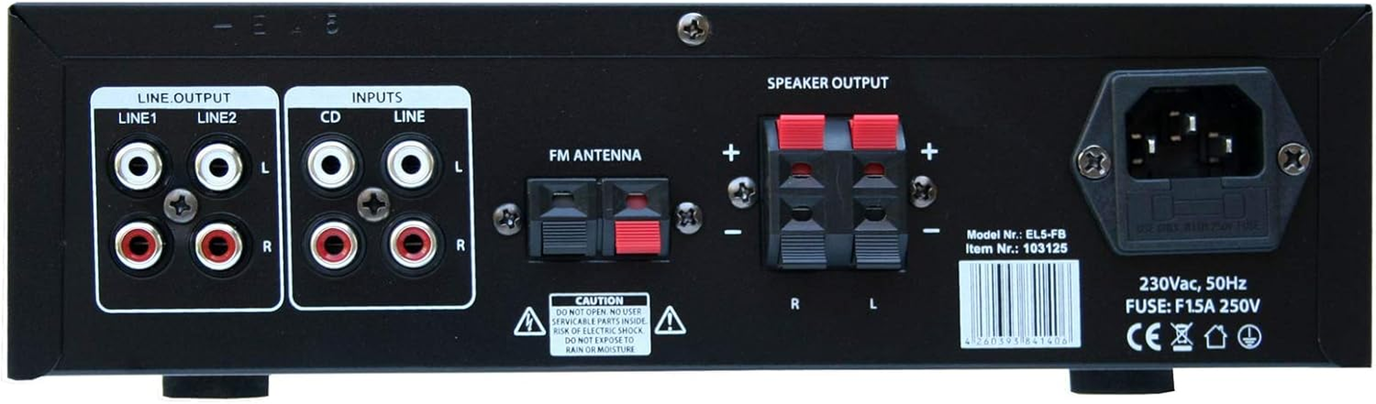 E-Lektron EL5-FB Stereo Hifi Class D Digital Amplifier Radio Bluetooth USB SD Karaoke with Remote image number 1