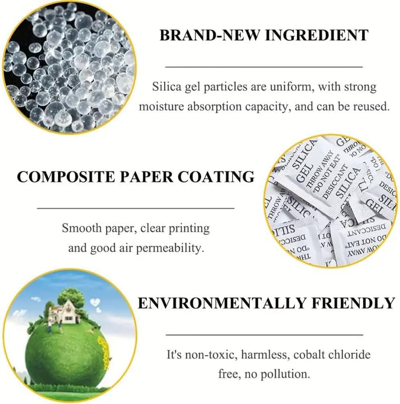 Boolavard Silica Gel - 2 Gram Pouch of 50 Packets (2Gm / 50 Packets) | Silica Gel Pouches for Room Kitchen Wardrobe Cupboard Car Bedroom Camera Lenses Shoes image number 1