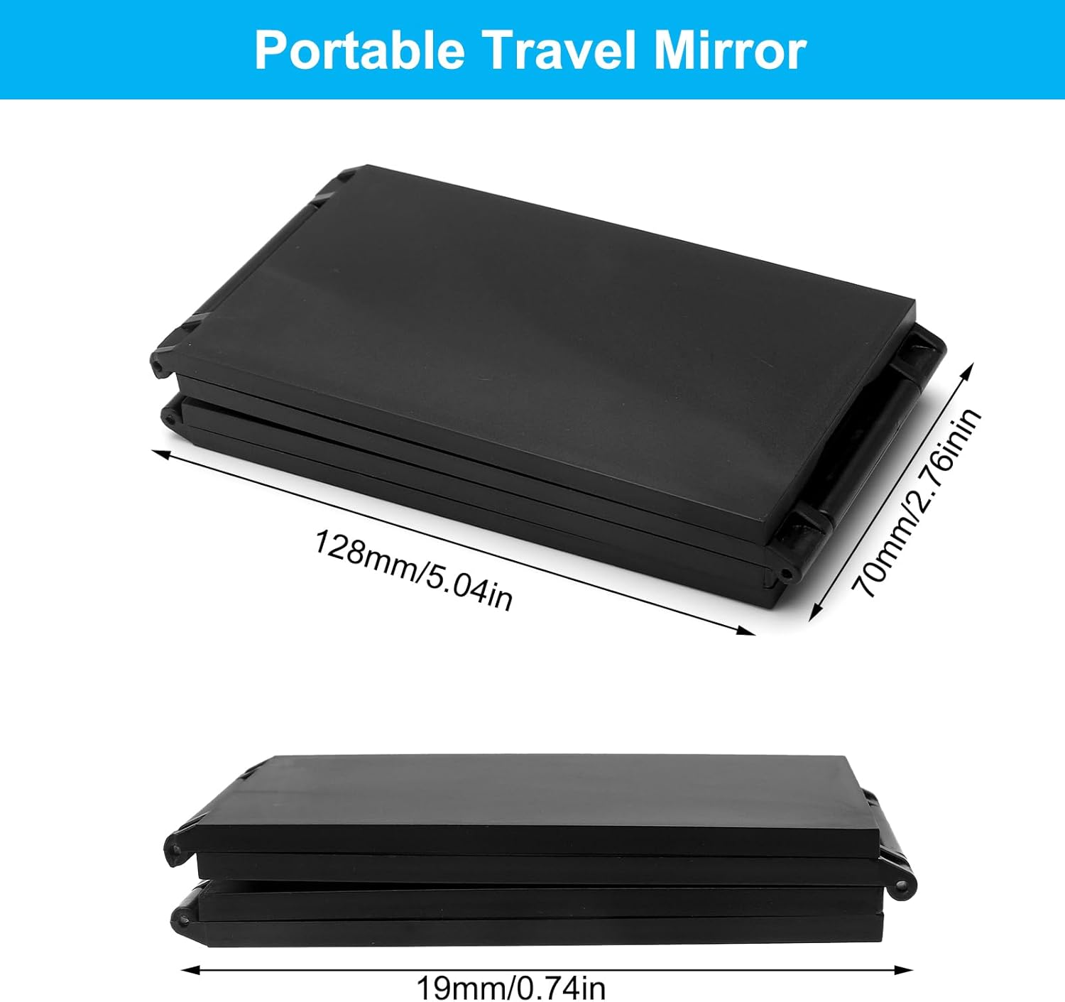 360 Degree Mirror, 4-Way Mirror, Cosmetic Mirror, Small Travel Mirror, Folding Hand Mirror, High Resolution, Deformation-Free Pocket Mirror, for Make-Up, Hair Self Cutting image number 4
