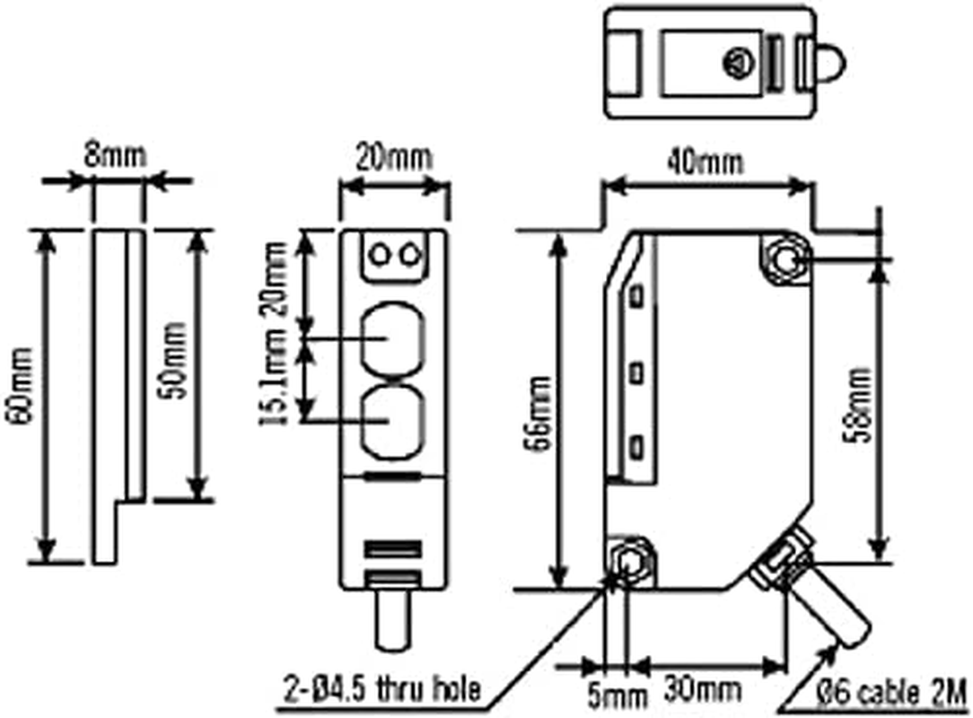 APC Retro Reflective Ptohocell Photoelectric Beam Sensor Reflactor Gate Garage