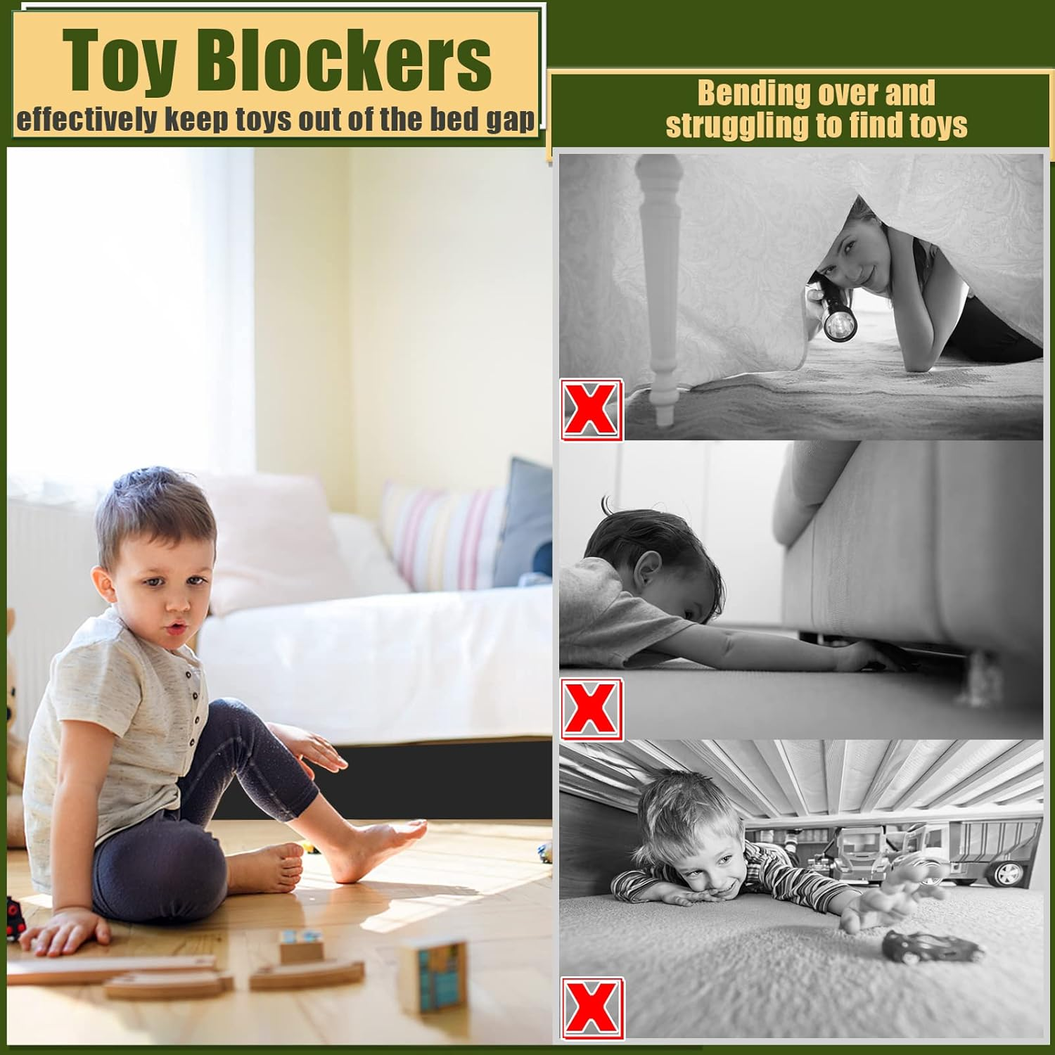 STAY GENT Toy Blocker for under Bed and under Couch, under Couch Blocker under the Bed Gap Blocker Bumpers to Stop Kids Pets Dogs and Cats Toys Going under Furniture Gaps, 15Cm X 7M image number 4
