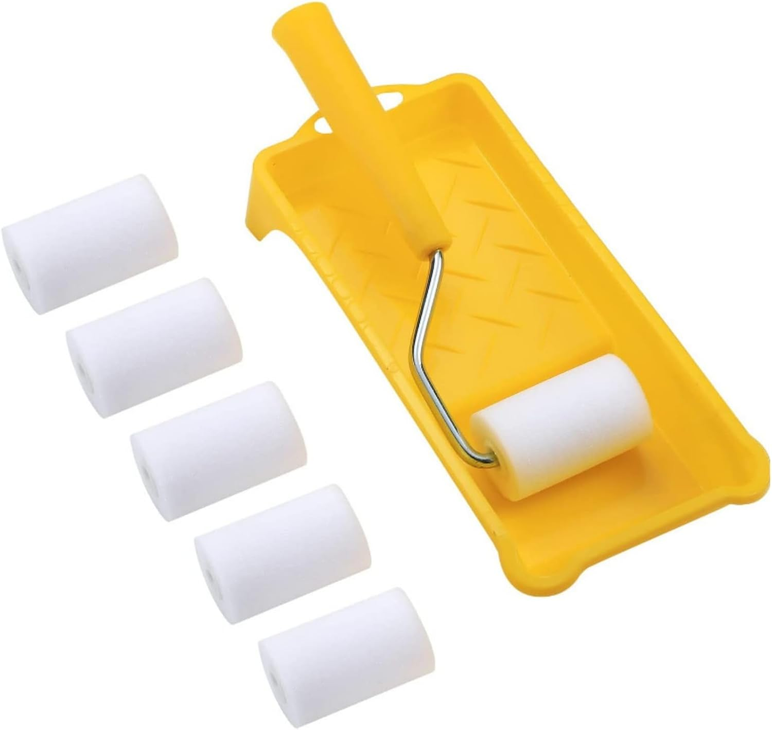 6 Piece Foam Touch-Up Paint Roller Set,Mini Paint Roller Set,For Touch-Up Painting,Washable and Reusable Mini Rollers,Suitable for Walls,Doors, Cabinets,And Balcony Railings,Home Decoration image number 5