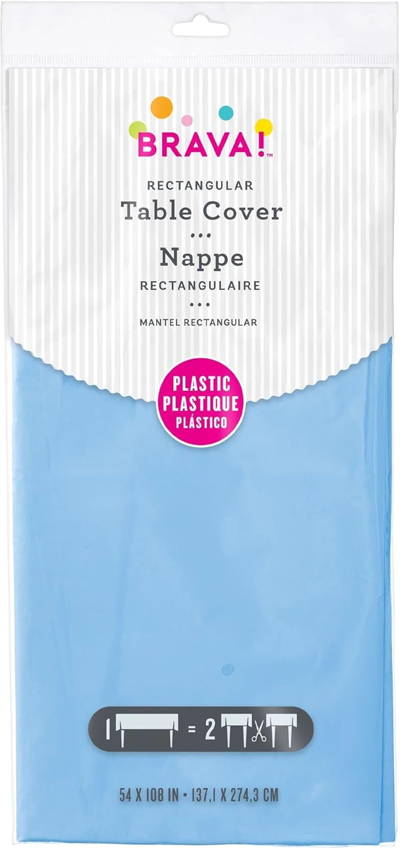 Amscan Plastic Rectangular Tablecover, Silver image number 4