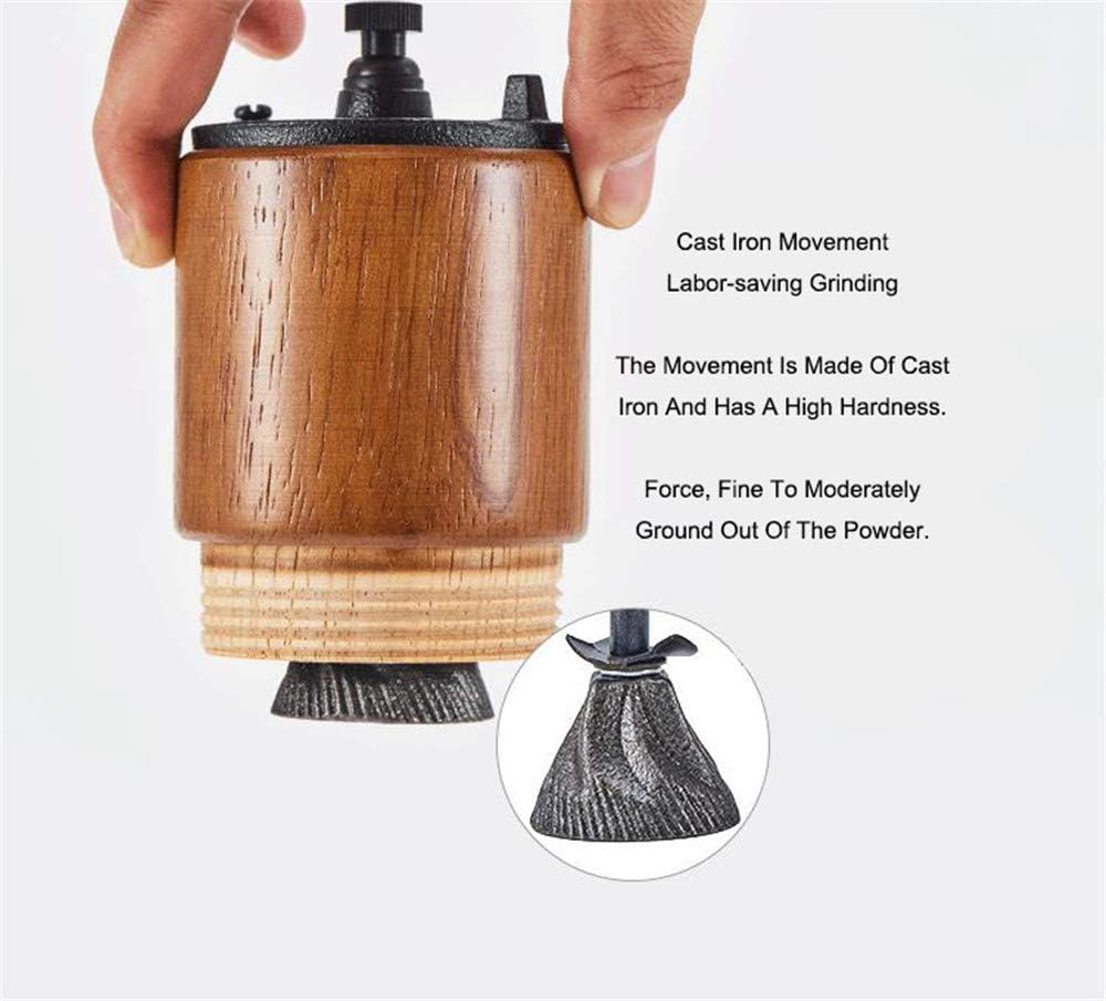 (Brown Wood) - Akirakoki Manual Coffee Bean Grinder Wooden Mill with Cast Iron Burr, Large Capacity Hand Crank, Portable Travel Camping Adjustable (Brown Wood) image number 4