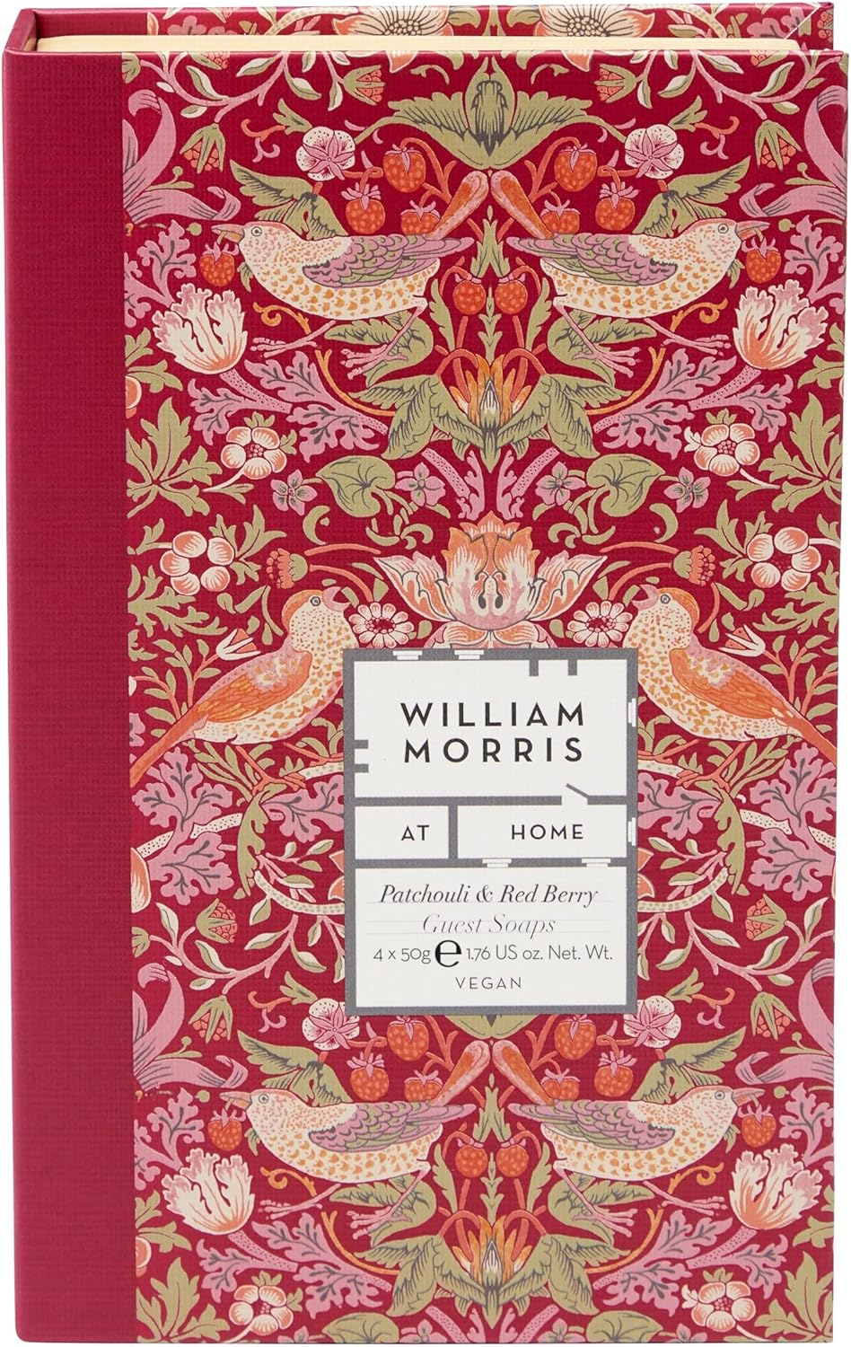 William Morris at Home Patchouli & Red Berry Guest Soaps | Enriched with Vitamins | Cruelty Free & Vegan Friendly | 4 X 50G image number 2