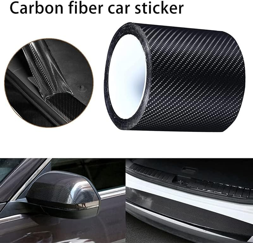 10CM*5M Universal Car Door Sill Protector Edge Sticker Carbon Fiber Car Sticker Door Sill Scuff Anti-Scratch Tape Protector Kit for Most Cars image number 5