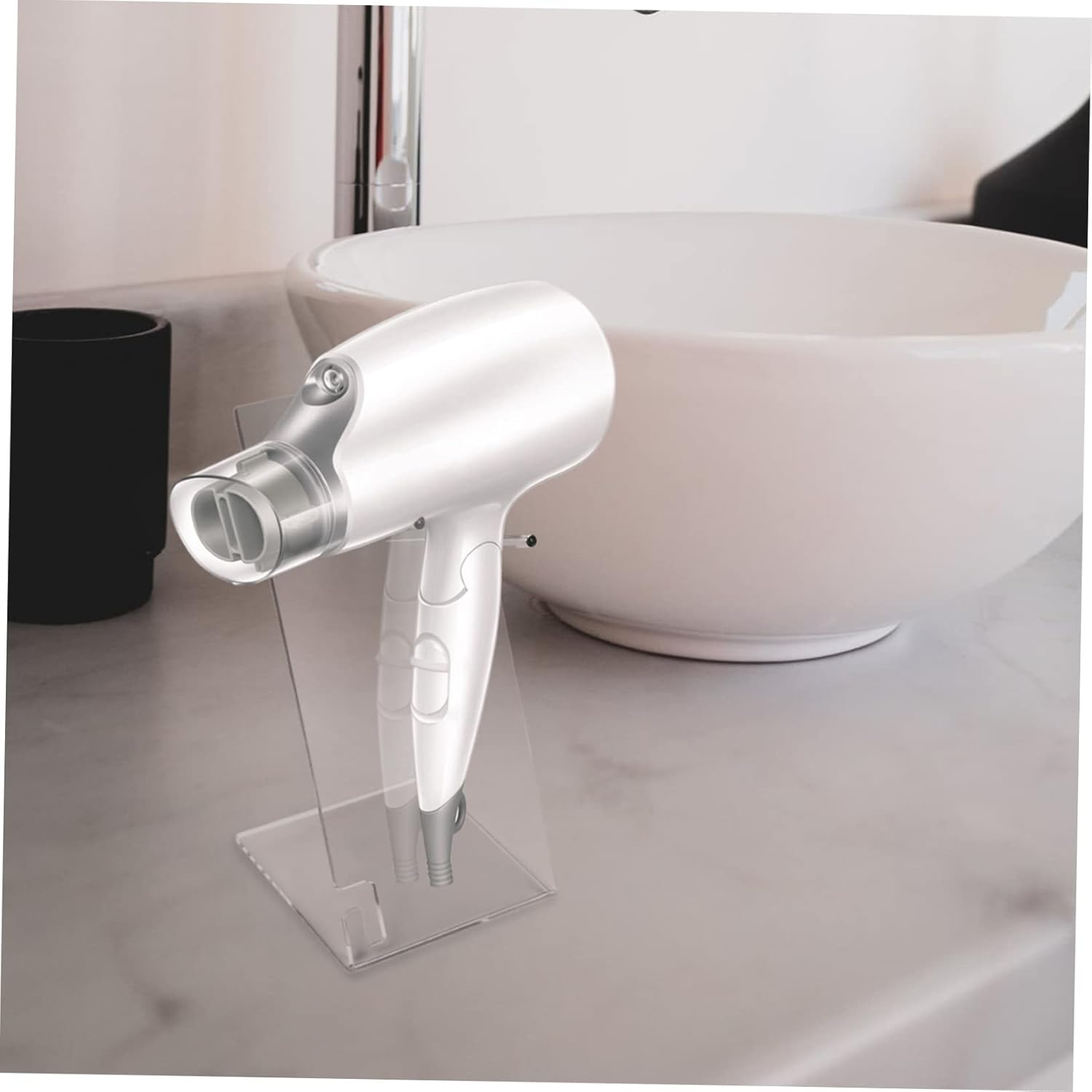 PACKOVE Acrylic Hair Dryer Display Rack for Bathroom and Salon 12 * 12 * 27Cm Storage Holder Hair Dryer Organizer Easy Access for Home Use image number 3