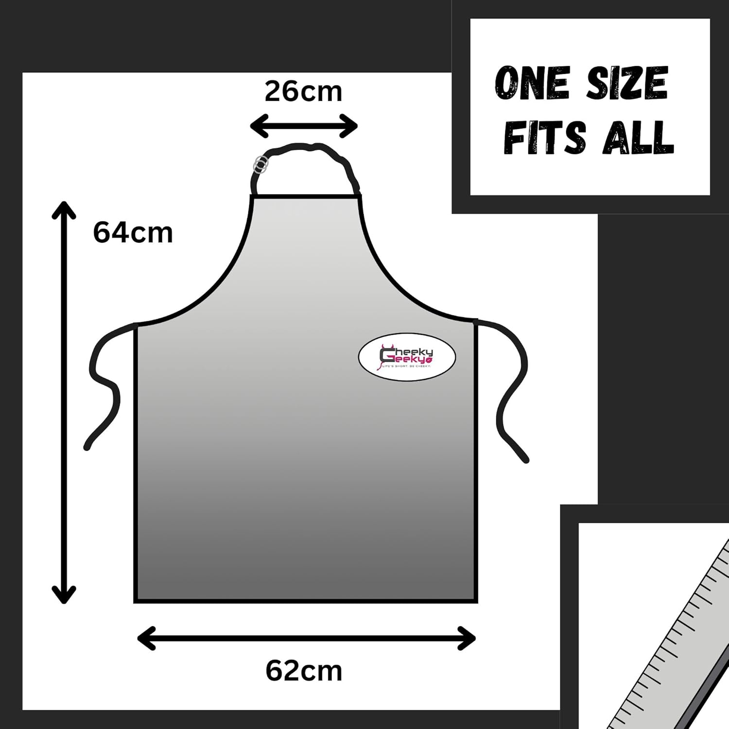 Cheeky Geeky &ldquo;Eggplant&rdquo; Funny Emoji Aprons for Women & Men &ndash; Durable Party Chef Apron with Plush Surprise, Hilarious French Maid, Waterproof & Adjustable Kitchen, Work, Painting & BBQ Apron image number 6